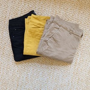 Lot of 3 khaki pants: Gap, Old Navy, Miss Poured in Blue